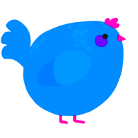 A sapphire chicken with a neck-speckle pattern