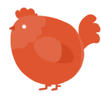 A vermilion chicken with a head pattern
