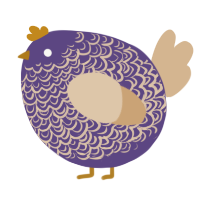 A overcast and beige chicken with a double-lace pattern