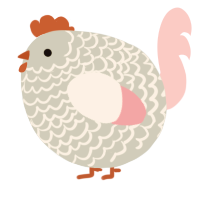A silver and rose chicken with a lace pattern