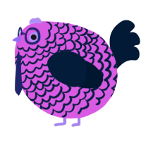 A orchid and tumblr chicken with a lace pattern