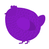 A violet chicken with a lace pattern