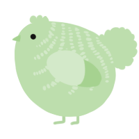 A gluppy chicken with a half-bar pattern