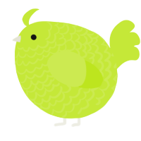 A lime chicken with a lace pattern