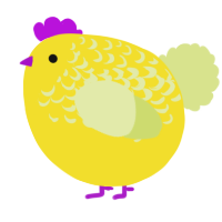 A yellow and lemon chicken with a half-lace pattern