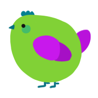 A grass and amethyst chicken
