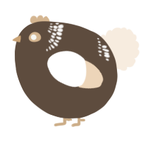 A bark and cream chicken with a neck-band pattern