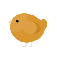 A orange chicken with a head pattern