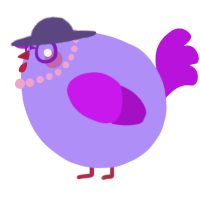 A lilac and amethyst chicken