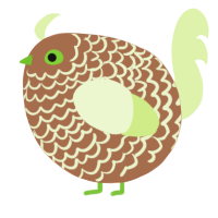A brown and apple chicken with a lace pattern