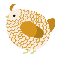 A cream and ochre chicken with a lace pattern