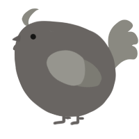 A grey and ash chicken