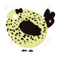 A lemon and black chicken with a speckle pattern