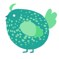 A turquoise and spring chicken with a speckle pattern