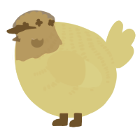A navy chicken with a half-bar pattern