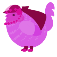 A orchid chicken with a bar pattern