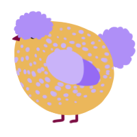 A honey and lilac chicken with a speckle pattern