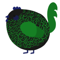A sable and leaf chicken with a double-lace pattern
