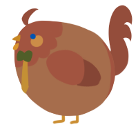 A brown and russet chicken with a head pattern
