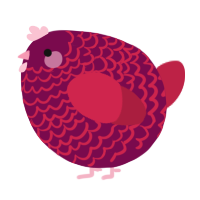 A wine and crimson chicken with a lace pattern