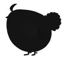 A black chicken with a speckle pattern