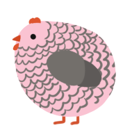 A rose and grey chicken with a lace pattern