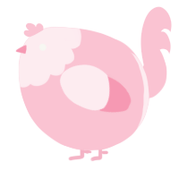 A rose chicken with a head pattern