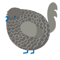 A grey and ash chicken with a lace pattern
