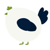 A white and tumblr chicken