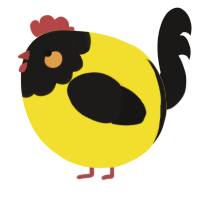 A yellow and sable chicken with a head pattern