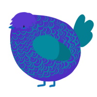A indigo and sea chicken with a double-lace pattern