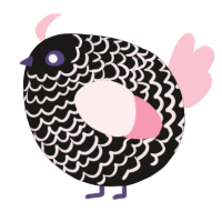 A sable and rose chicken with a lace pattern