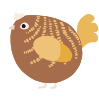 A brown and honey chicken with a half-bar pattern