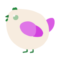 A cream and orchid chicken