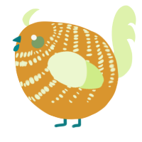 A orange and apple chicken with a bar pattern