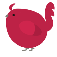 A crimson chicken