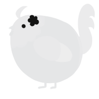 A sable and black chicken with a head pattern