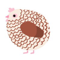 A cream and russet chicken with a lace pattern