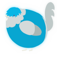 A cerulean and silver chicken with a head pattern