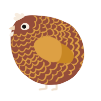 A russet and orange chicken with a lace pattern