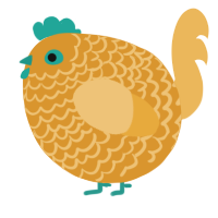 A orange and honey chicken with a lace pattern