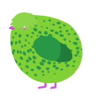 A grass and viridian chicken with a speckle pattern