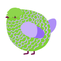A grass and lilac chicken with a lace pattern