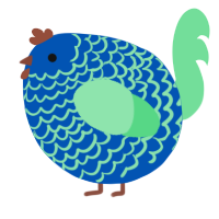 A ultramarine and spring chicken with a lace pattern