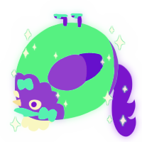 A spring and blurple chicken with a head pattern
