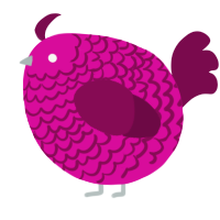 A fuchsia and wine chicken with a lace pattern