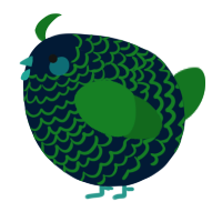 A tumblr and leaf chicken with a lace pattern