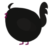 A black and sable chicken
