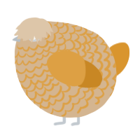 A beige and orange chicken with a lace pattern