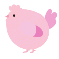 A rose and pink chicken with a lace pattern